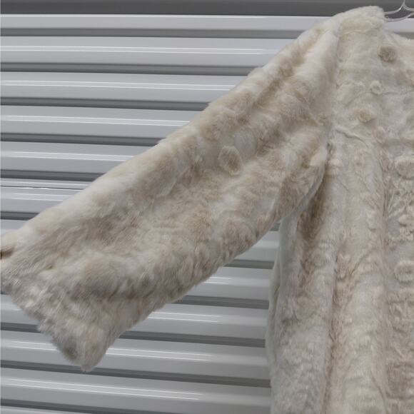 Donna Salyers Fabulous Furs Ivory Faux Fur Coat Plus 3X Long Plush Winter Jacket - Picture 3 of 10